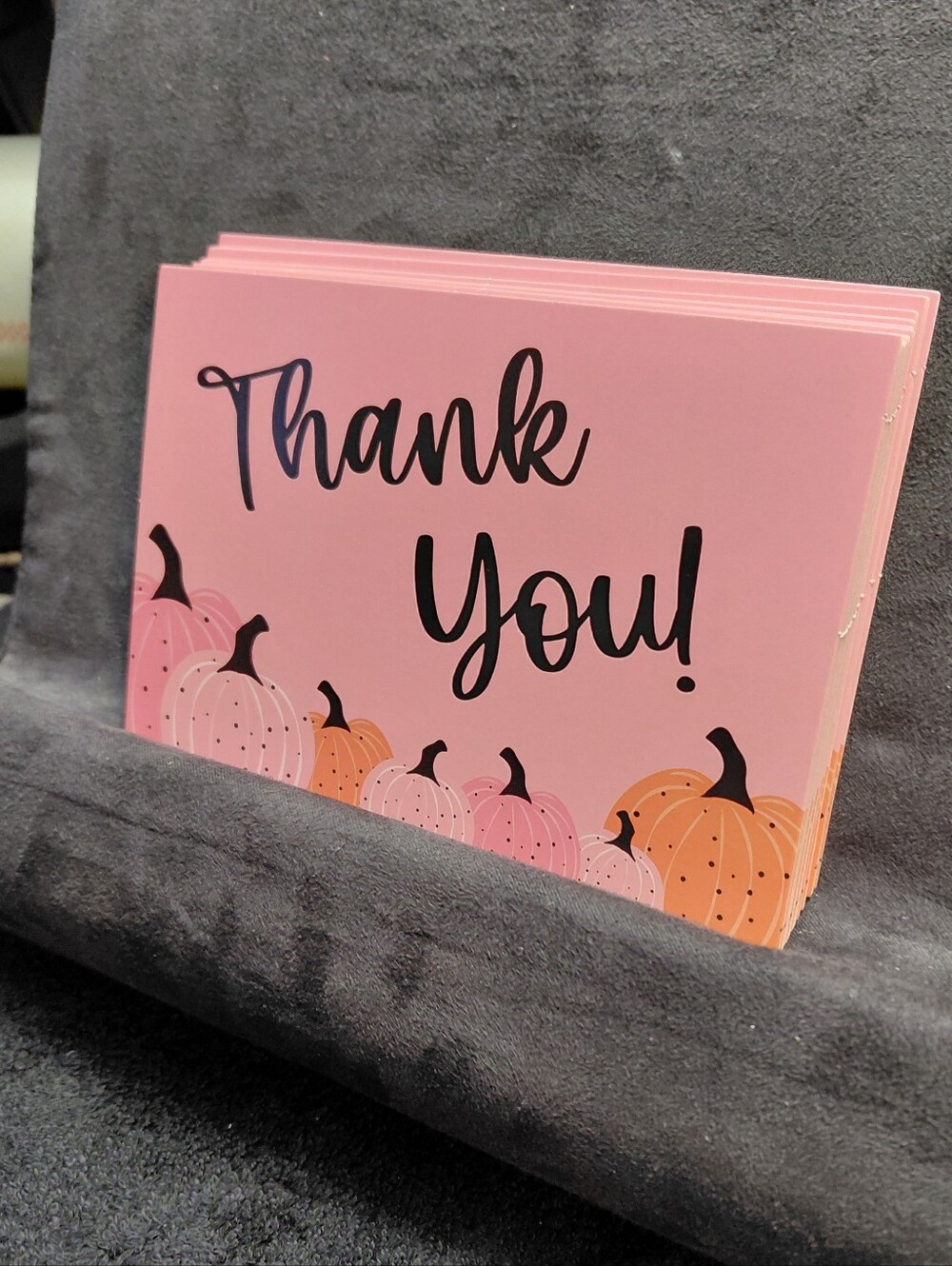 25ct. 4x6 Holiday Pink "Thank You" Pumpkin Cards 3 Random Polymailers - Picture 4 of 5